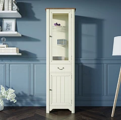 стильный Узкий шкаф-витрина "Olivia" в бежевом цвете арт GC2005C