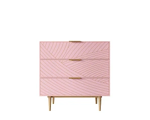 Комод с тремя ящиками "Line" LN12/GR1/pink в интерьере