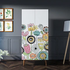 красивый Шкаф малый двухстворчатый "Berber" принт 3 арт BB08/Print_03