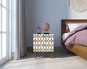 купить стильные Тумбочка "Berber" с двумя ящиками 22 принт арт BB03/Print_22, разноцветная