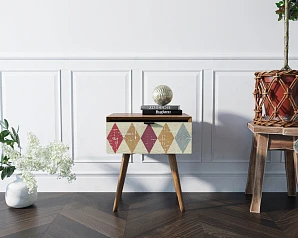 заказать стильные Тумба для прихожей в Скандинавском стиле "Bruni print" с ящиком