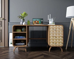 купить Рабочий стол в Скандинавском стиле "Ellipse print" принт 1 арт EL08/print_1 в интернет-магазине