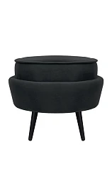 Пуф Pearl Adorn Black на черных ножках