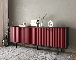 купить Комод с четыремя дверками "Emerson" арт EM01/red/L