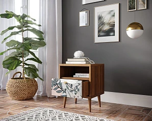 фото Тумбочка "Berber" с одним ящиком 50 принт арт BB06/Print_50, разноцветная