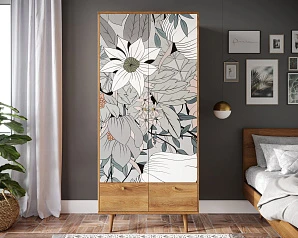 фото Шкаф двухстворчатый "Berber" принт 50 арт BB16/Print_50 в интерьере