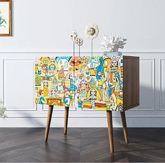 заказать Комод на высоких ножках "Berber" малый 1 принт арт BB13/Print_01 в интернет-магазине