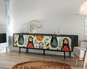 купить красивый Комод с восемью ящиками "Emerson" Матрешки арт EM03/Art04