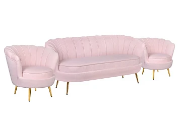 Комплект кресел и дивана ракушка Pearl Triple Pink V2 в интернет-магазине