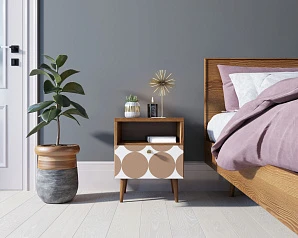 купить красивые Тумбочка "Berber" с одним ящиком 17 принт арт BB06/Print_17, разноцветная в интернет-магазине