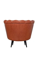 Низкое кресло ракушка Pearl Brown на черных ножках