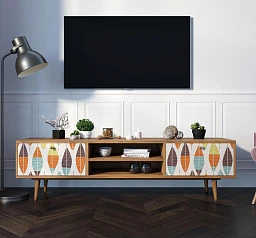 красивые Комод "Berber" с нишей низкий под TV принт 48 арт BB49/Print_48 на заказ