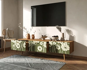 фото Комод "Berber" с ящиками низкий под TV арт BB19/Print_53 в интерьере