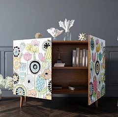 заказать стильные Комод с принтом 3 "Berber" две дверки арт BB04/Print_03