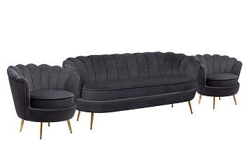 заказать Комплект кресел и дивана ракушка Pearl Triple Black