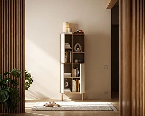 красивый Шкаф-стеллаж с дверками "Alice" арт ALC11