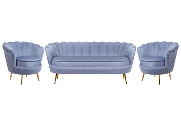 заказать Комплект кресел и дивана ракушка Pearl Triple Blue