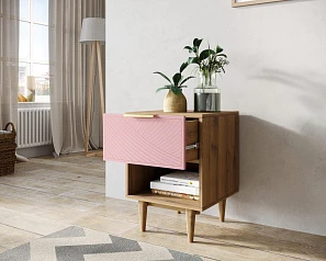 красивые Тумбочка с верхним ящиком "Line" LN10/GR1/pink