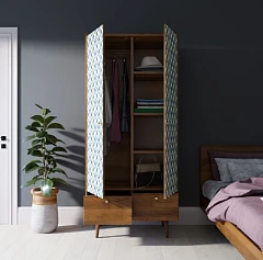 купить красивый Шкаф двухстворчатый "Berber" принт 13 арт BB16/Print_13 в интернет-магазине