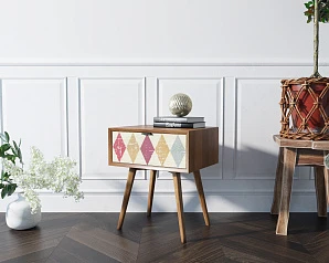 заказать стильные Тумба для прихожей в Скандинавском стиле "Bruni print" с ящиком