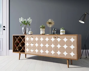 купить Комод "Berber" удлиненный с бутылочницей 17 принт арт BB15/Print_17