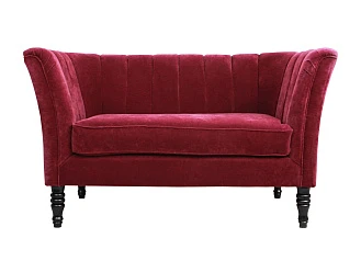 фото Прямой двухместный диван Dalena Vine красный в интерьере