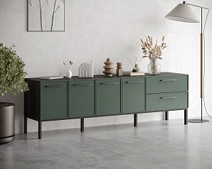 купить красивый Комод с четырьмя дверками и двумя ящиками "Nicole" арт NEM04G в интернет-магазине