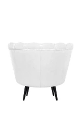 заказать Низкое кресло ракушка Pearl White на черных ножках