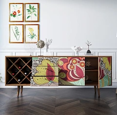 фото Комод "Berber" удлиненный с бутылочницей 6 принт арт BB15/Print_06