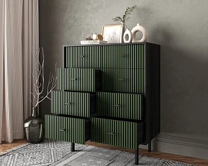 Комод на восемь ящиков "Emerson" арт EM20/green/L