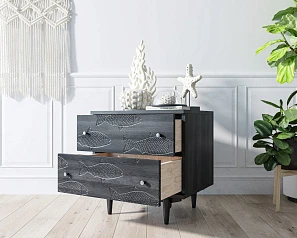 Комод "Boho" 2 ящика с рыбами арт BH03 в интернет-магазине