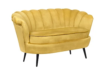 купить Дизайнерский диван Pearl Double Yellow на черных ножках