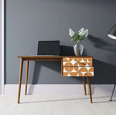 красивый Стол рабочий "Berber" принт 14 с одной тумбой арт BB20/Print_14 на заказ