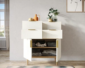 Большой комод с четырьмя ящиками и дверками "Line" LN17/GR1/beige на заказ в интернет-магазине