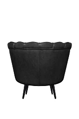 Низкое кресло ракушка Pearl Black V2 на черных ножках