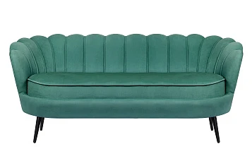 заказать Диван ракушка для гостиниц Pearl Triple Green V2 на черных ножках в интернет-магазине
