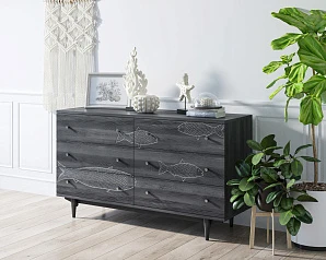 стильный Комод "Boho" 6 ящиков с рыбами арт BH01 на заказ