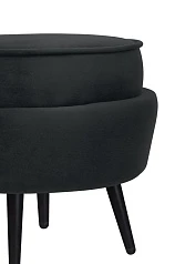 Пуф Pearl Adorn Black на черных ножках