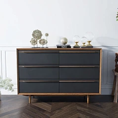 Комод "Bruni Black" с шестью ящиками арт BR05Black в интернет-магазине