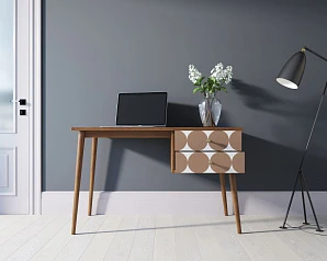 Стол рабочий "Berber" принт 17 с одной тумбой арт BB20/Print_17 в интернет-магазине