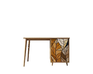 красивый Стол рабочий "Berber" принт 08 с одной тумбой арт BB31/Print_08 в интернет-магазине