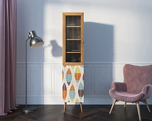 стильный Буфет "Berber" узкий принт 48 арт BB39/Print_48 на заказ