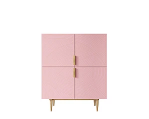 фото Большой комод с четырьмя дверками "Line" LN03/GR1/pink в интерьере