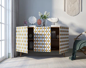 фото Комод "Berber" три дверки 22 принт арт BB01/Print_22 в интерьере