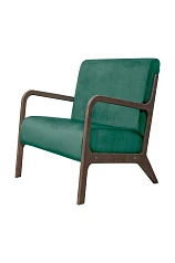 стильные Низкое кресло с деревянными подлокотниками Mody Green V2 цвет зеленый