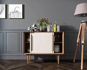 купить Комод в Скандинавском стиле "Bruni white" две дверки арт BR25WH в интернет-магазине