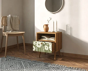 Тумбочка "Berber" с одним ящиком 53 принт арт BB06/Print_53, разноцветная на заказ в интернет-магазине