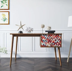 стильный Стол рабочий "Berber" принт 2 с одной тумбой арт BB20/Print_02