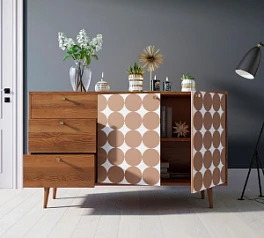 фото Комод "Berber" с двумя дверками и ящиками 17 принт арт BB05/Print_17 в интерьере