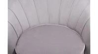 Низкое кресло ракушка Pearl Grey на черных ножках